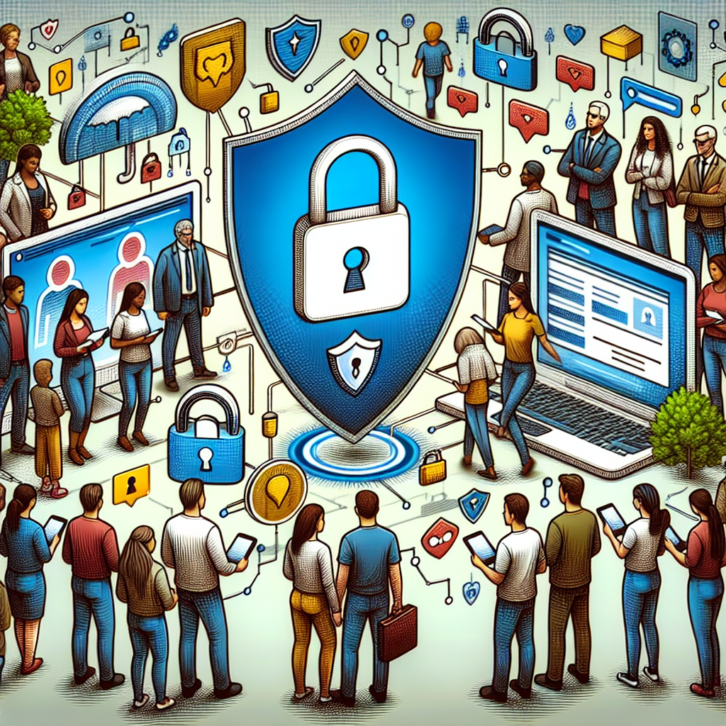 Create a detailed illustration metaphorically representing the theme 'Online Safety', inspired by the article 'Understanding the potential US Online S